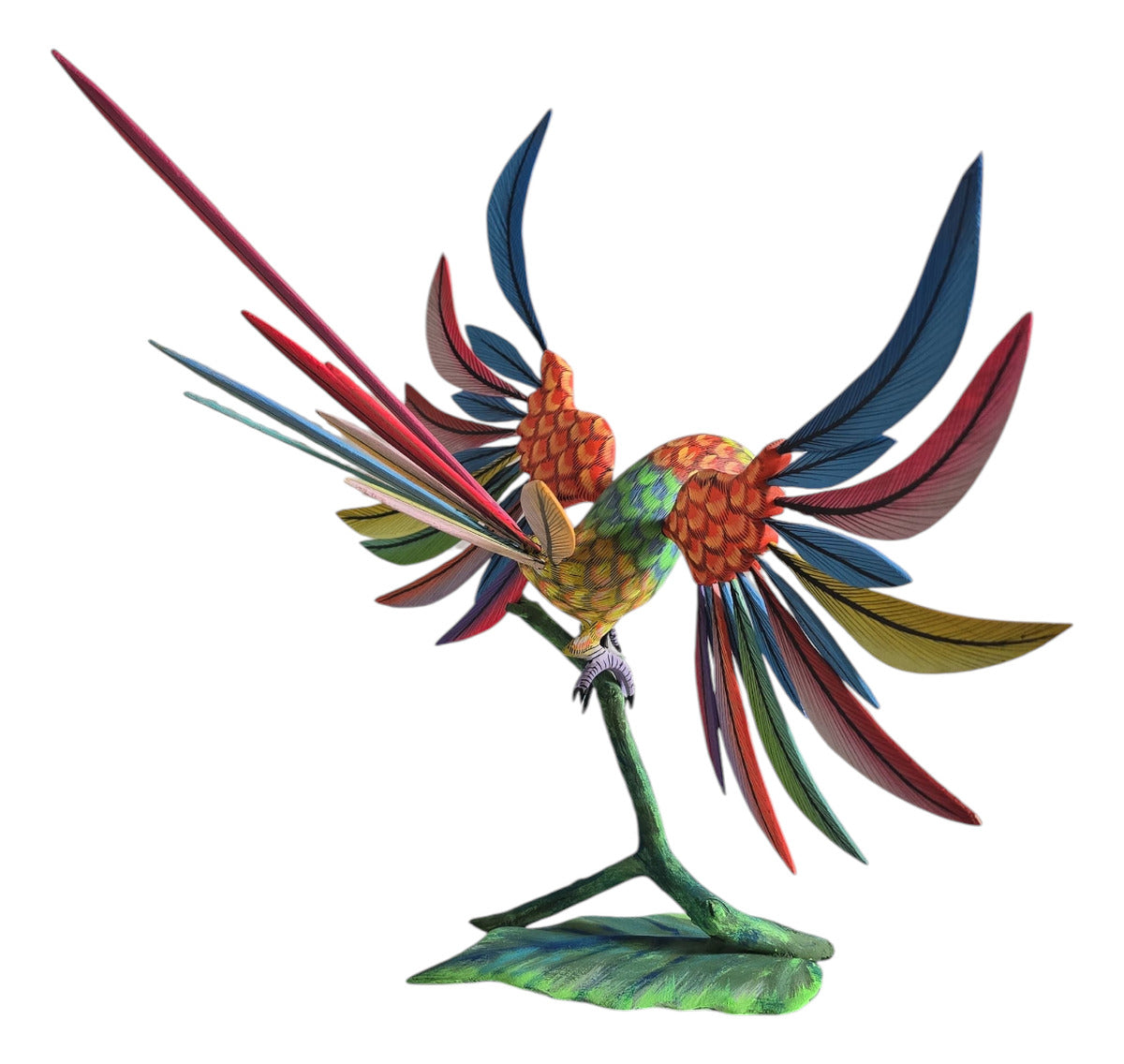Perico Alebrije De Oaxaca Pintado A Mano 32 Cm