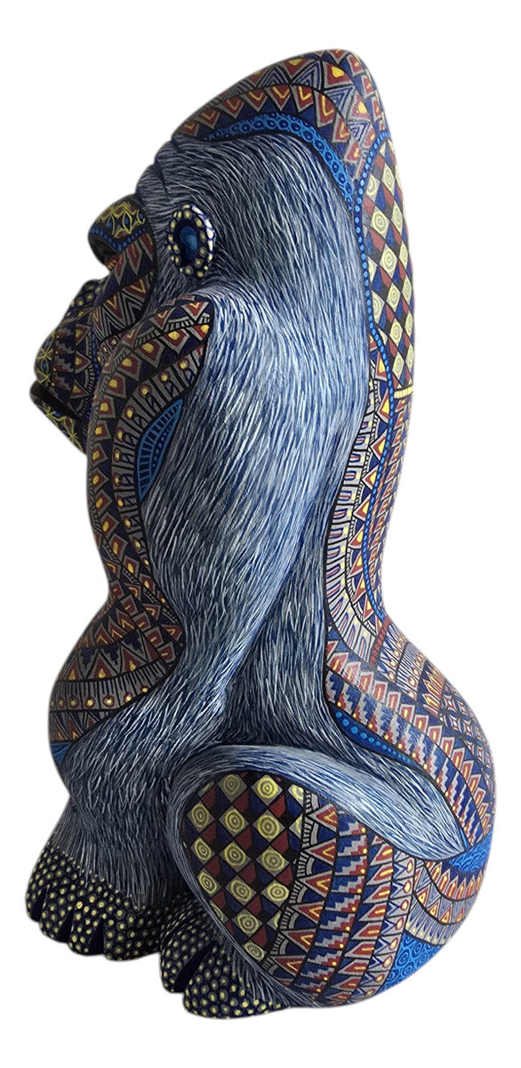 Gorila Alebrije De Oaxaca Pintado A Mano 24 Cm