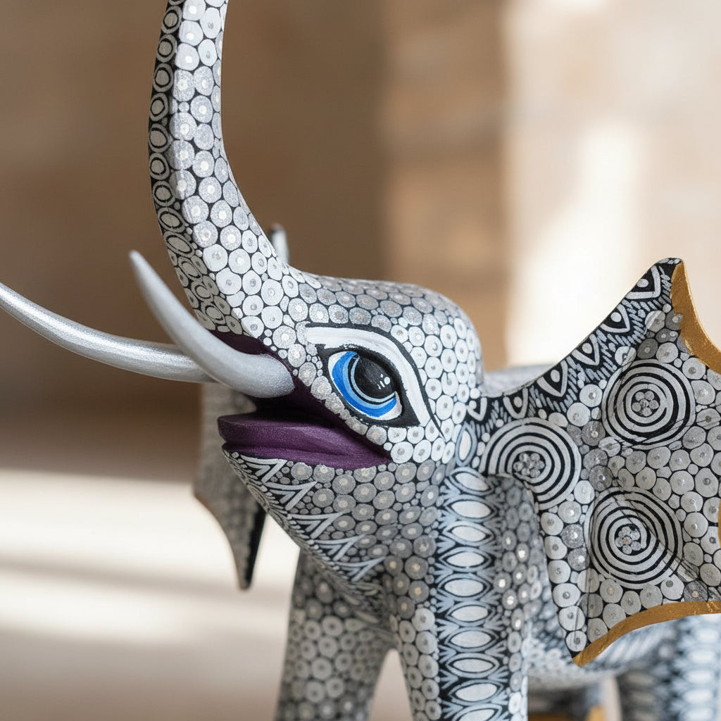 Elefante Alebrije De Oaxaca Pintado A Mano 22cm