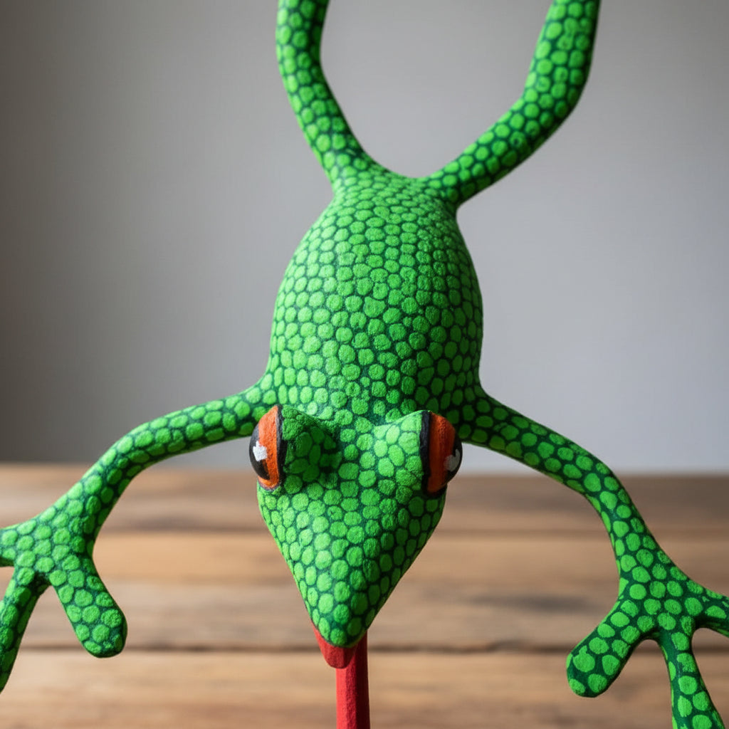 Rana Alebrije De Oaxaca Pintado A Mano 26 Cm
