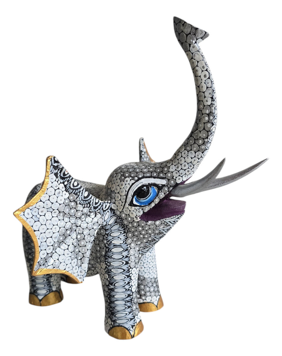 Elefante Alebrije De Oaxaca Pintado A Mano 22cm