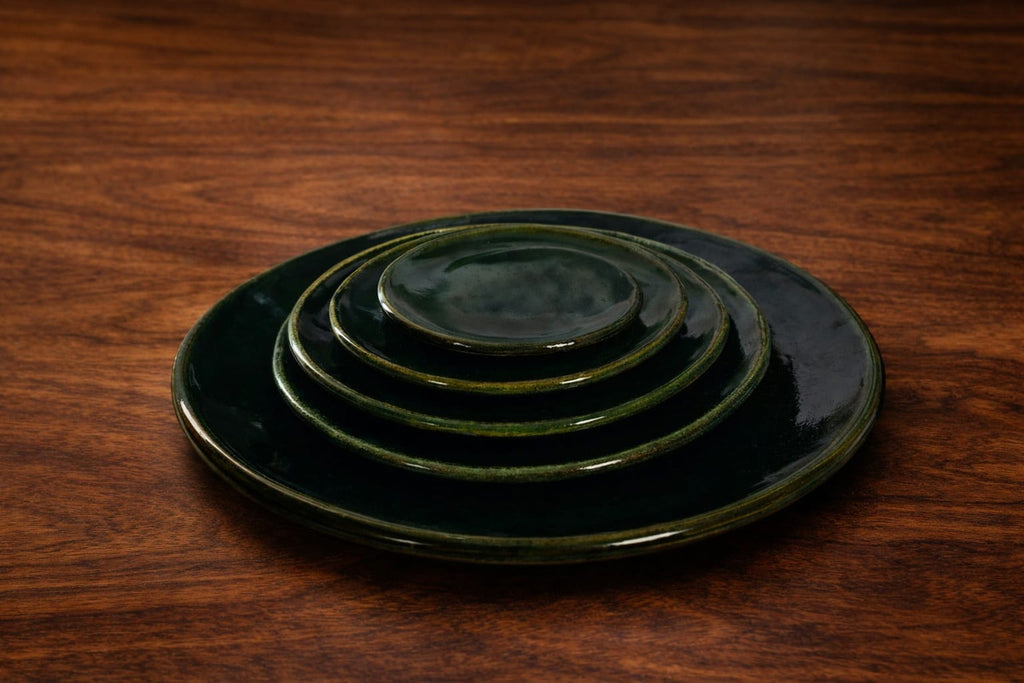 Set 5 Platos Barro Atzompa Oaxaca Vajilla Artesanal Completa