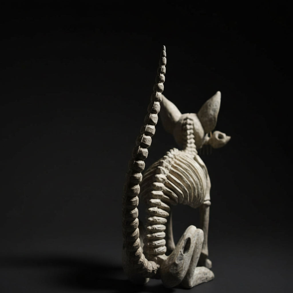 Alebrije Gato Esqueleto Oaxaca 34cm