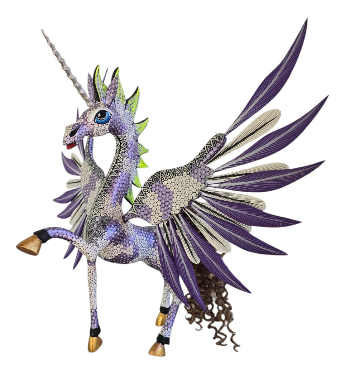 Unicornio Alado Alebrije Oaxaca Tallado 31cm