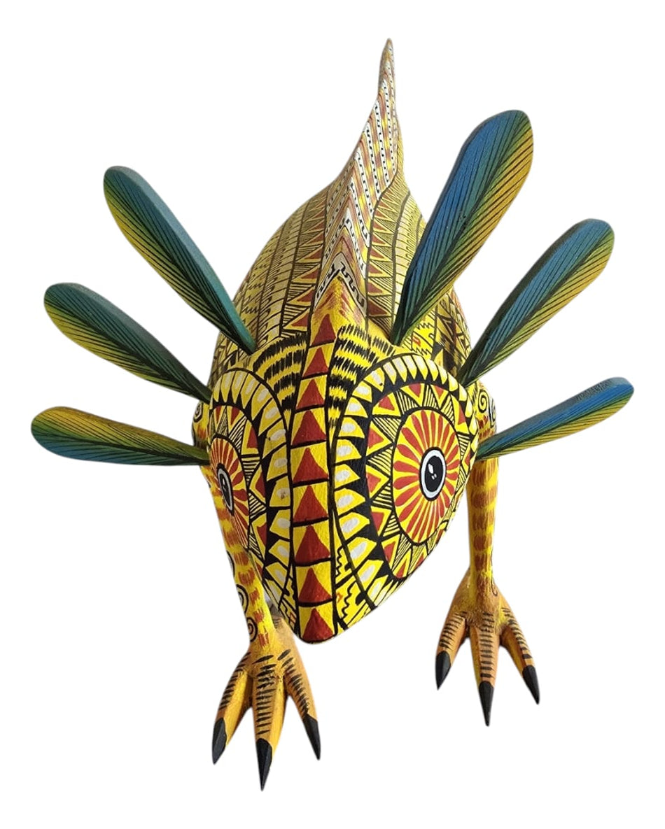 Alebrije Ajolote Oaxaca Amarillo 35cm