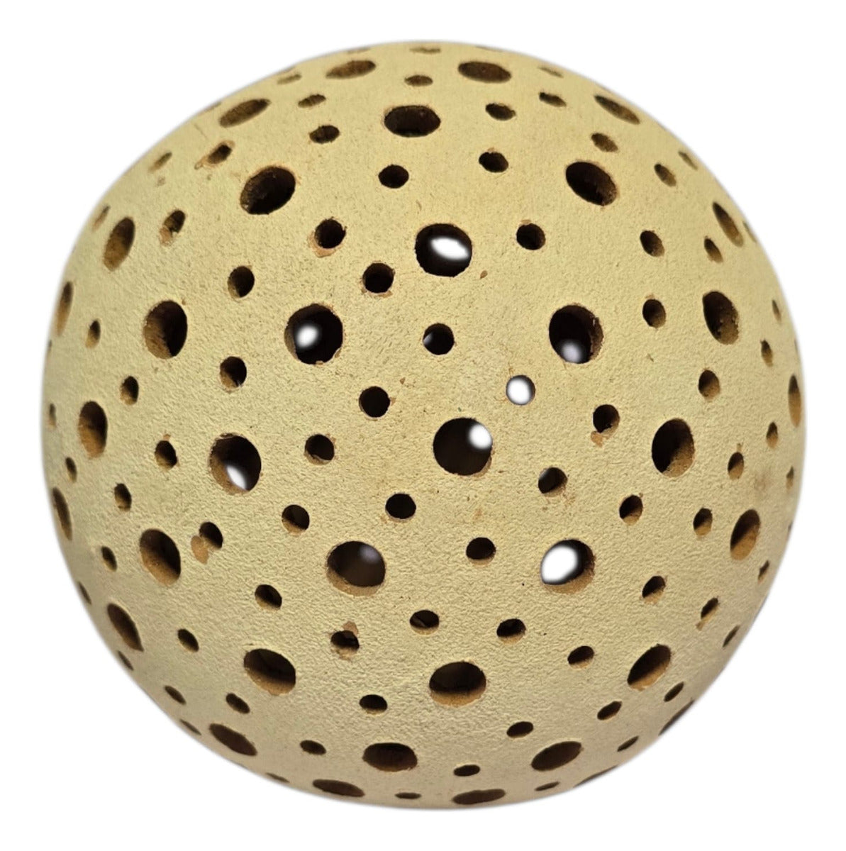 Portavela Esférica Barro Atzompa Oaxaca Calado Manual 10cm