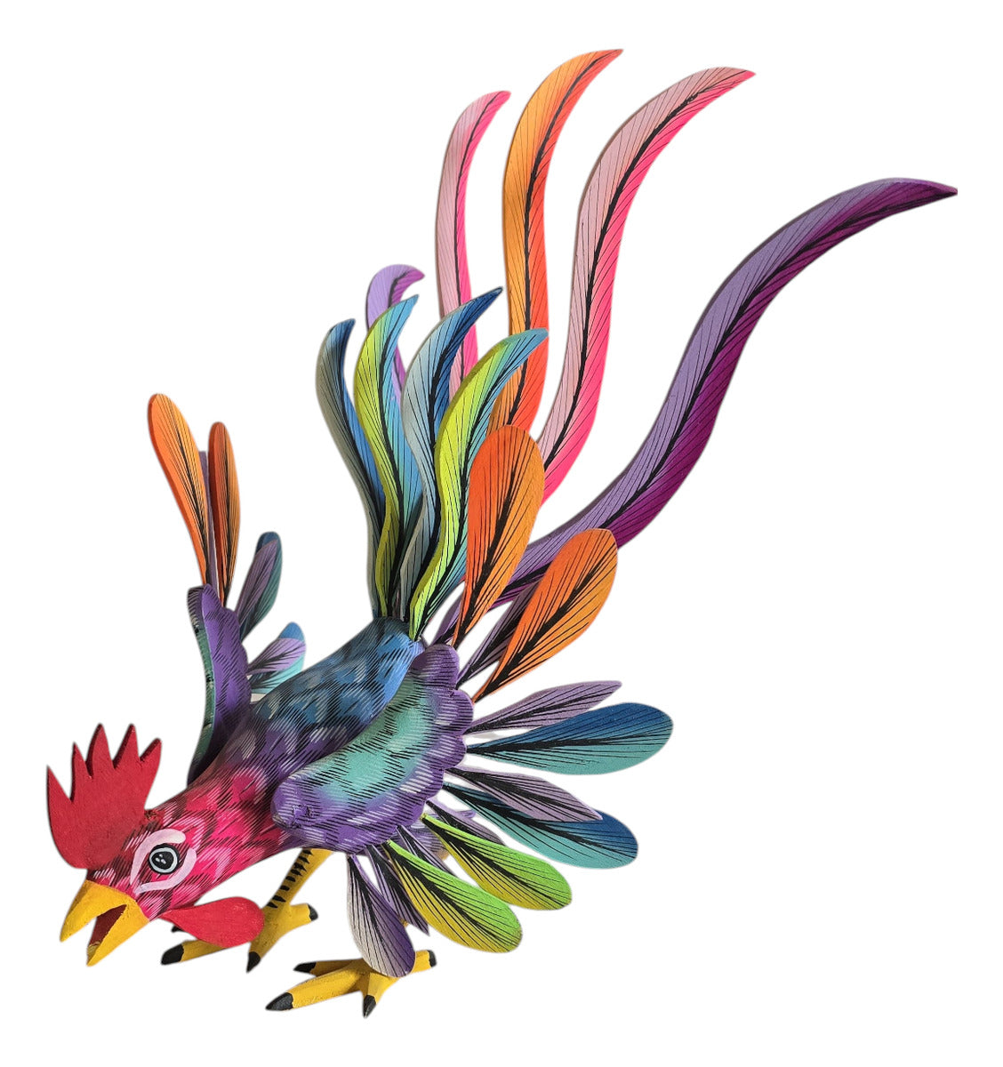 Gallo Alebrije De Oaxaca Pintado A Mano 27 Cm
