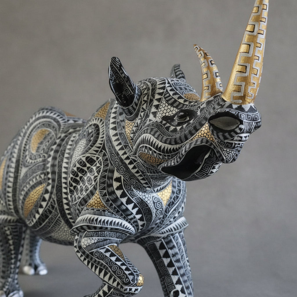 Rinoceronte Alebrije Oaxaca Gran Formato 40 Cm