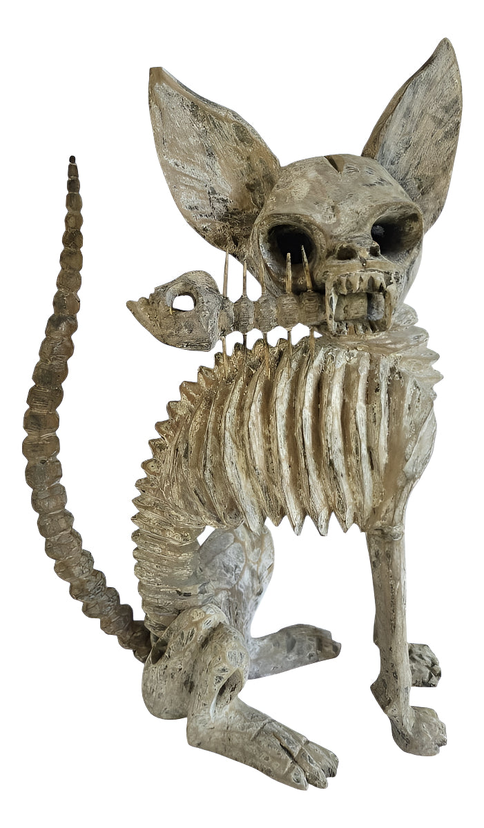 Alebrije Gato Esqueleto Oaxaca 34cm