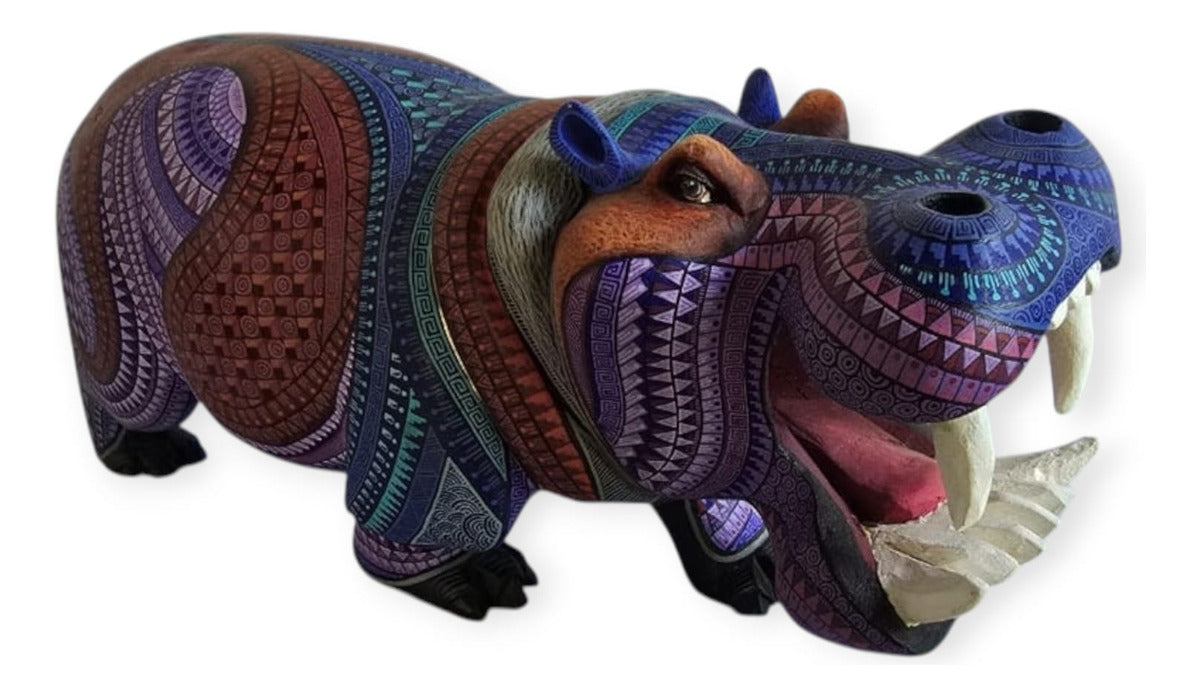 Alebrije Hipopotamo Oaxaca Multicolor 37cm