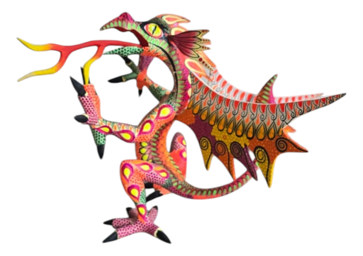 Dragon Alebrije De Oaxaca Pintado A Mano 25 Cm