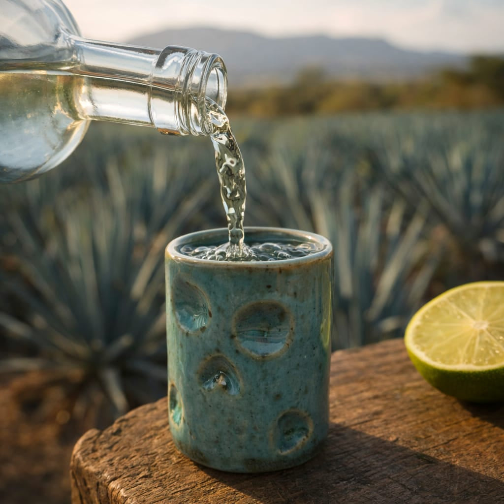 Mezcalero Tequilero Calavera Barro Atzompa Oaxaca Vidriado