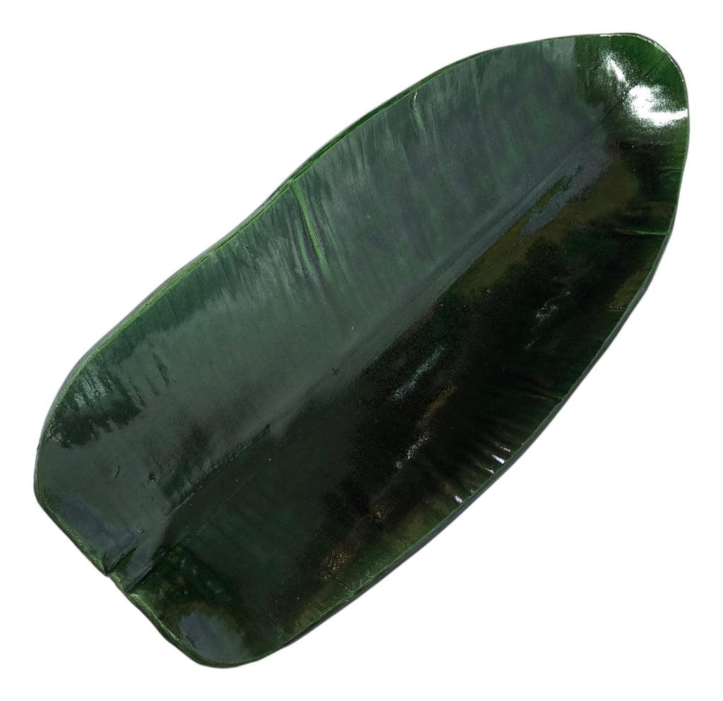 Platón Plato Hoja Santa Barro Atzompa Oaxaca Vidriado Verde