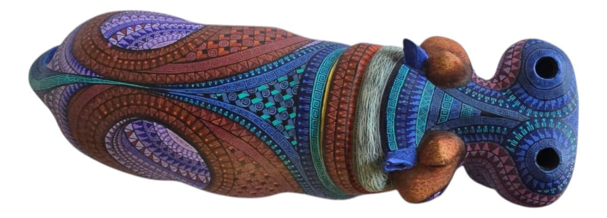 Alebrije Hipopotamo Oaxaca Multicolor 37cm