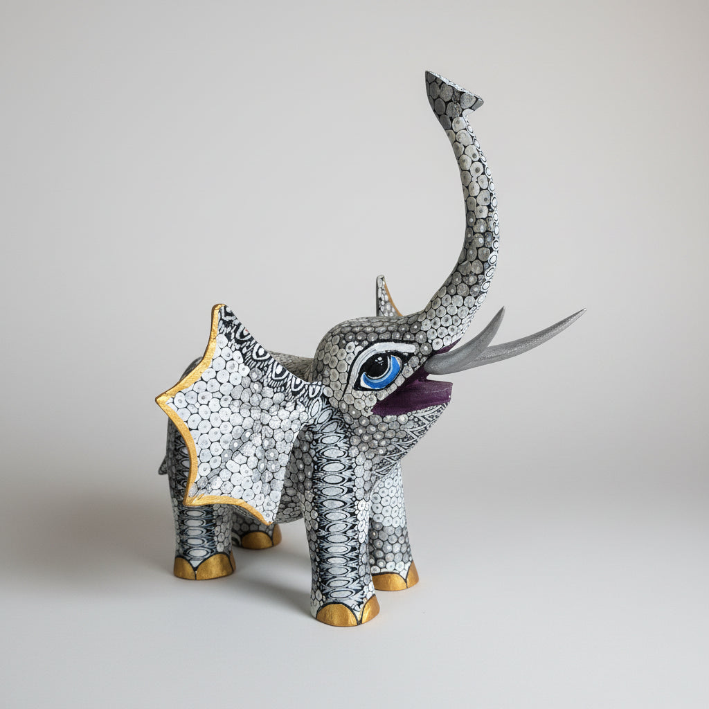 Elefante Alebrije De Oaxaca Pintado A Mano 22cm