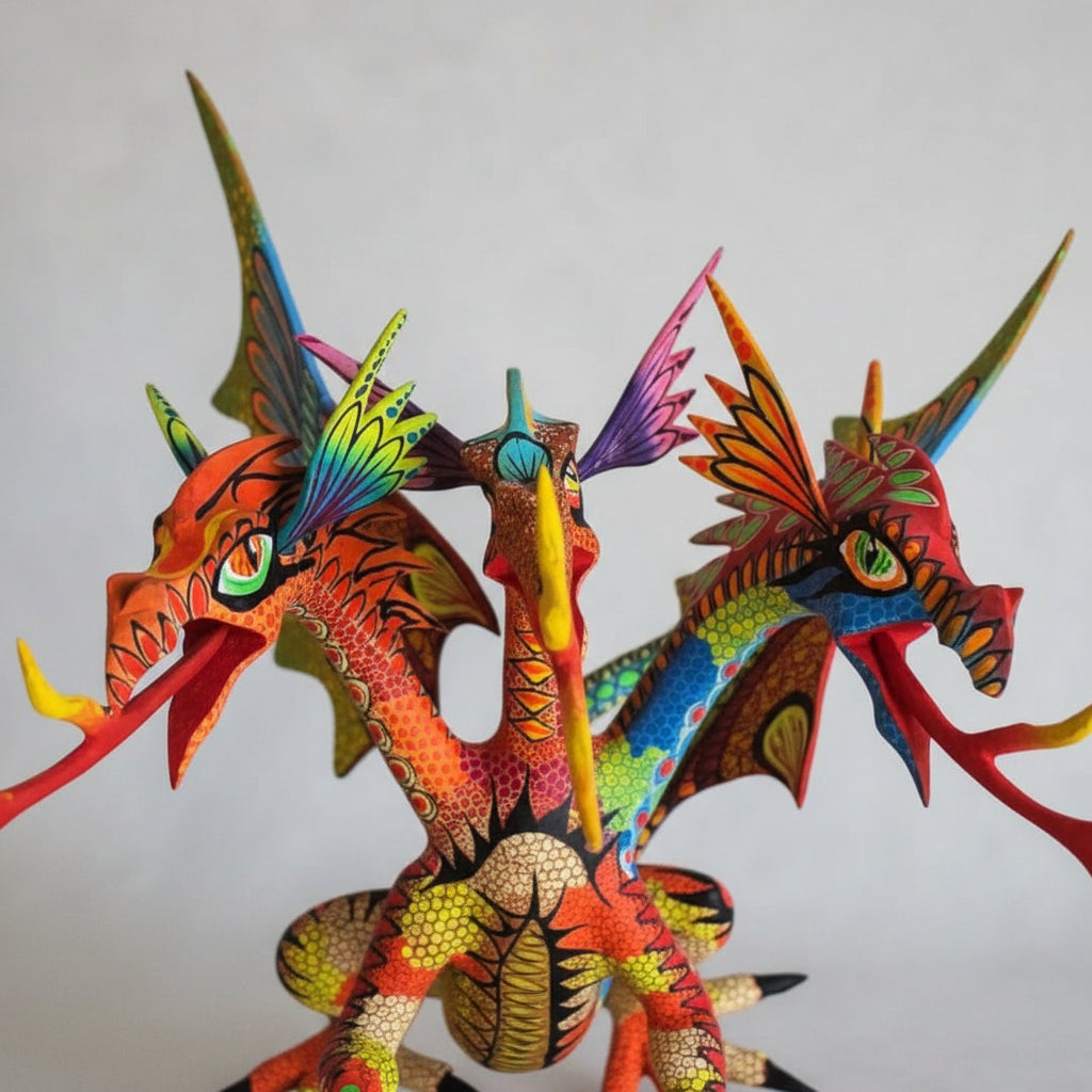 Dragon 3 Cabezas Alebrije Oaxaca Grande 31cm