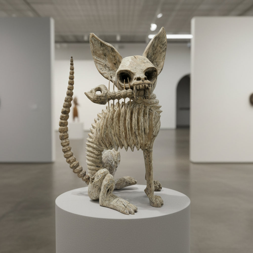 Alebrije Gato Esqueleto Oaxaca 34cm