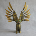 Alebrije Gato Alado Oaxaca Negro Dorado 25cm