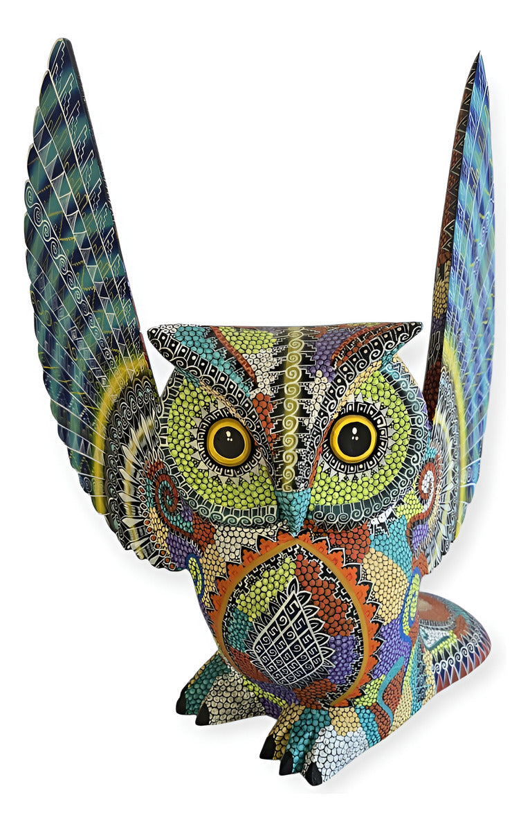 Alebrije Búho Oaxaca Alas Extendidas 37cm