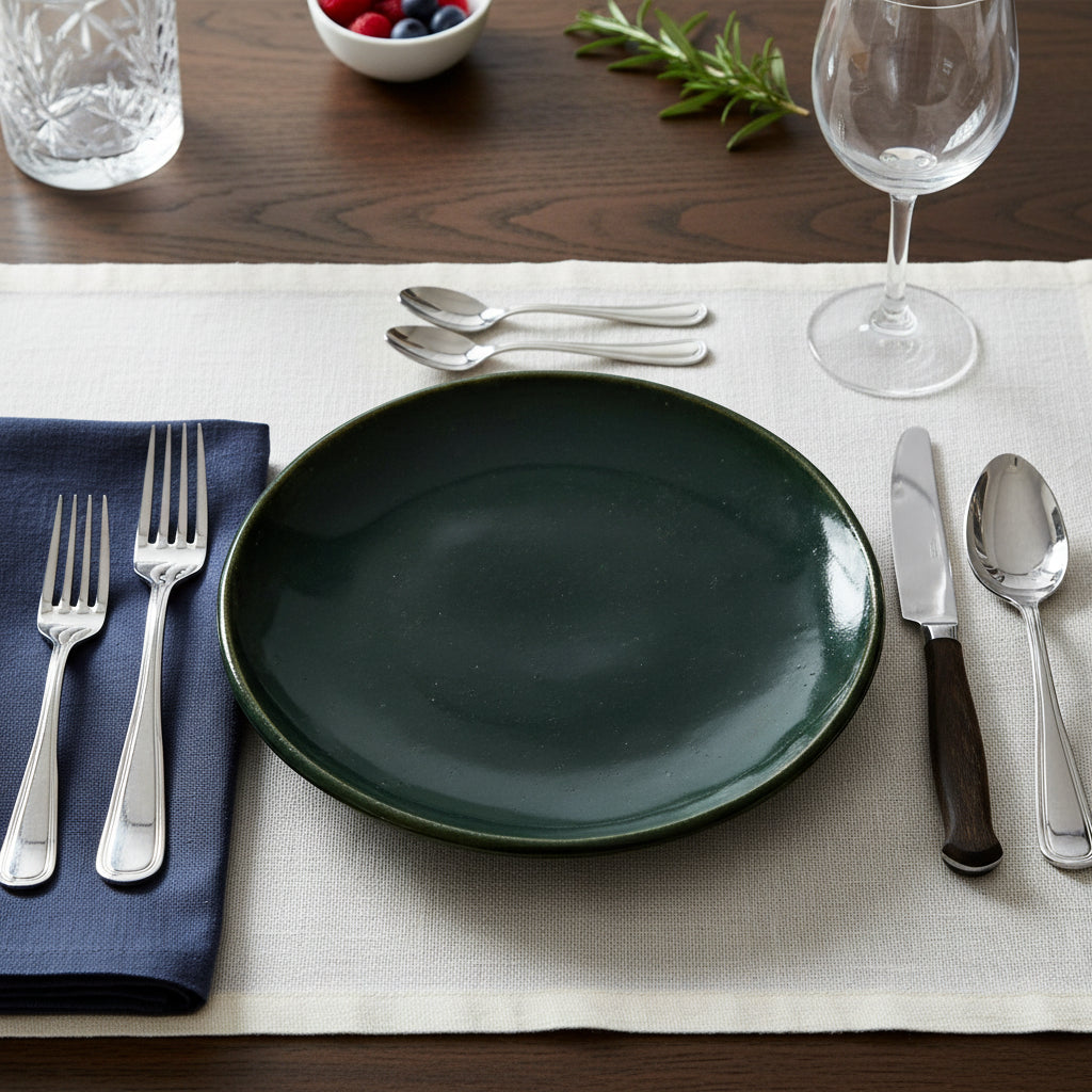 Plato Ensalada Barro De Atzompa Oaxaca Vidriado Verde 22cm