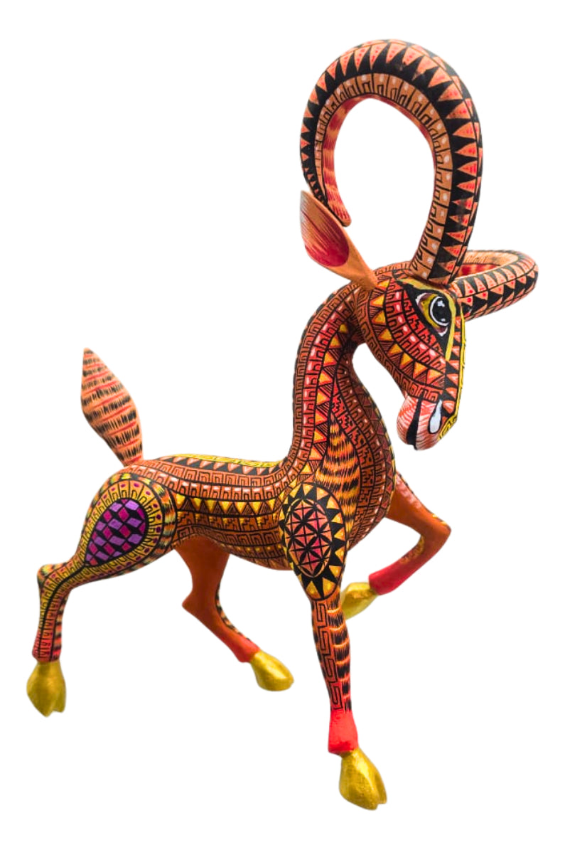 Alebrije Carnero Oaxaca Blanco Y Negro 28cm
