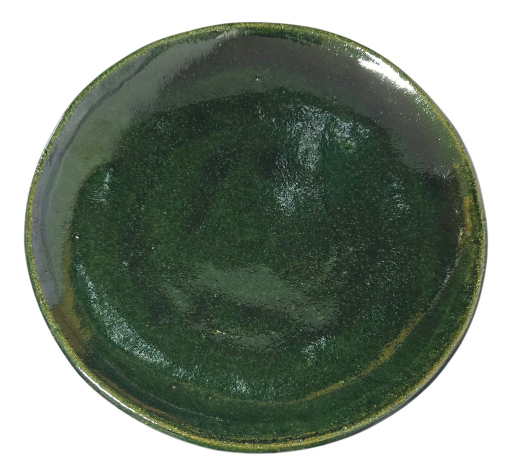 Plato Trinche Extendido Barro Atzompa Oaxaca Vidriado 31cm
