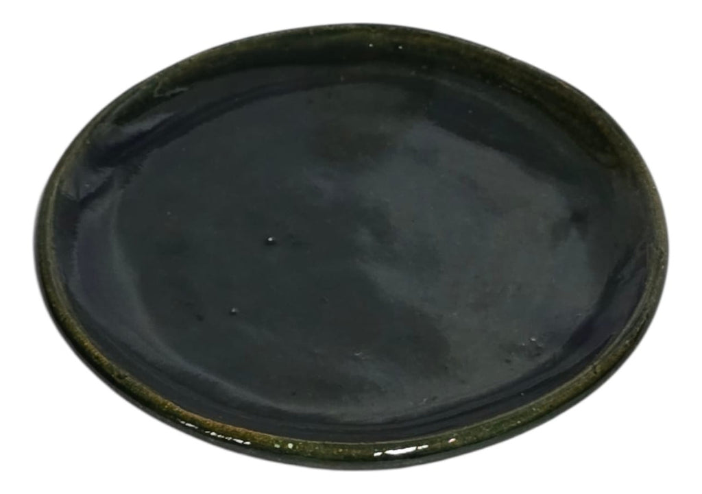 Plato Postre Barro De Atzompa Oaxaca Vidriado Verde 18cm