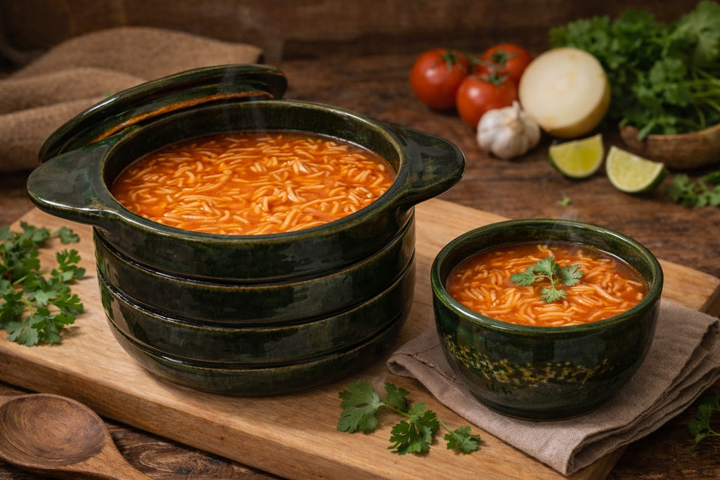 Olla Barro Atzompa Oaxaca Anillada Con Tapa 2 Litro 16cm