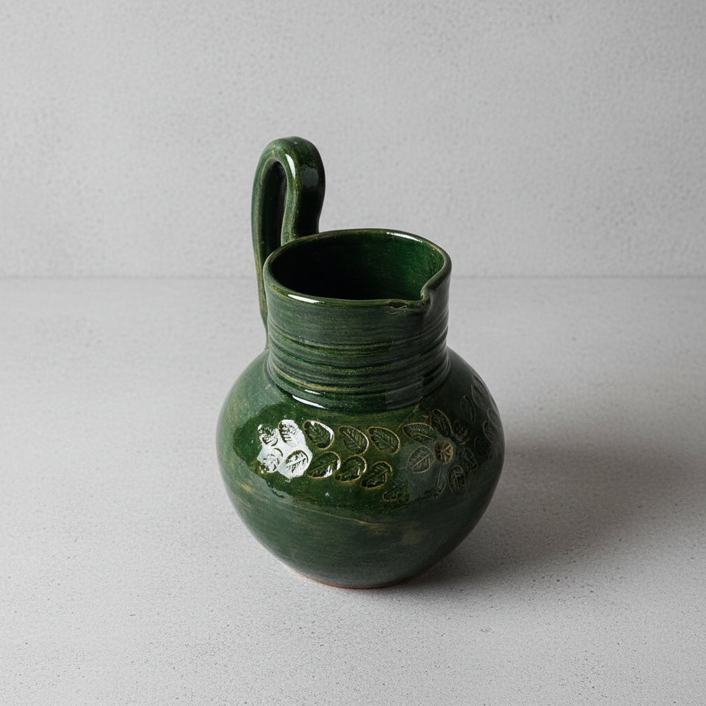 Jarra Chocolatera Grande Barro Atzompa Oaxaca 2.5 L 30cm