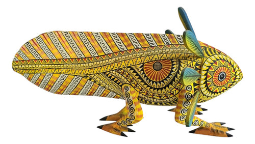 Alebrije Ajolote Oaxaca Amarillo 35cm