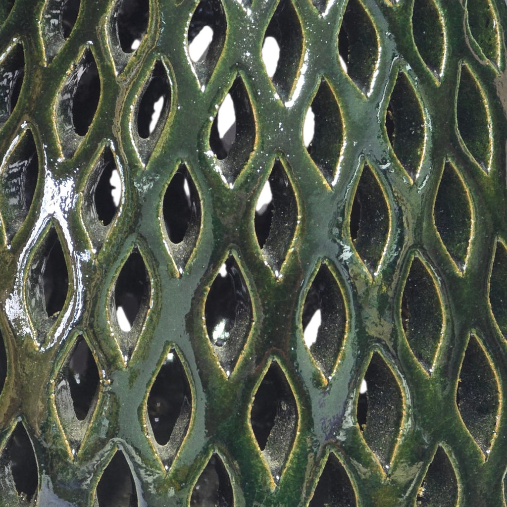 Jarrón Decorativo Calado Hoja Barro Atzompa Oaxaca 40cm