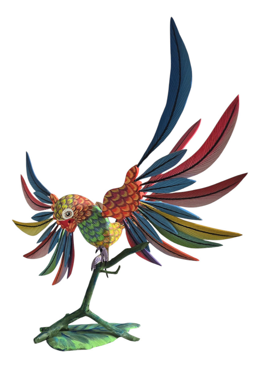 Perico Alebrije De Oaxaca Pintado A Mano 32 Cm