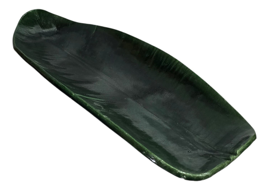 Platón Plato Hoja Santa Barro Atzompa Oaxaca Vidriado Verde