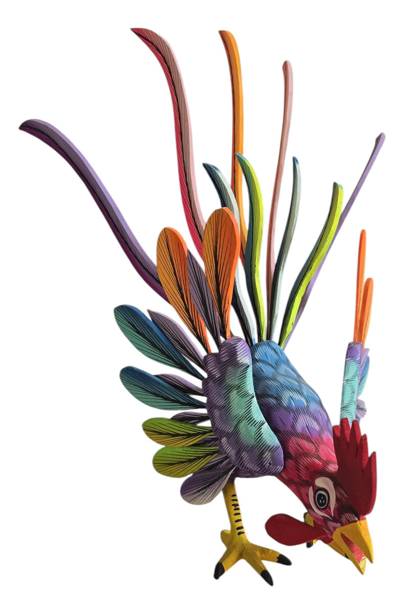 Gallo Alebrije De Oaxaca Pintado A Mano 27 Cm