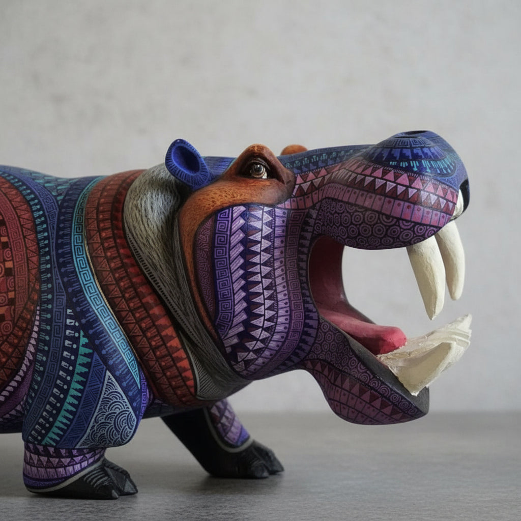 Alebrije Hipopotamo Oaxaca Multicolor 37cm