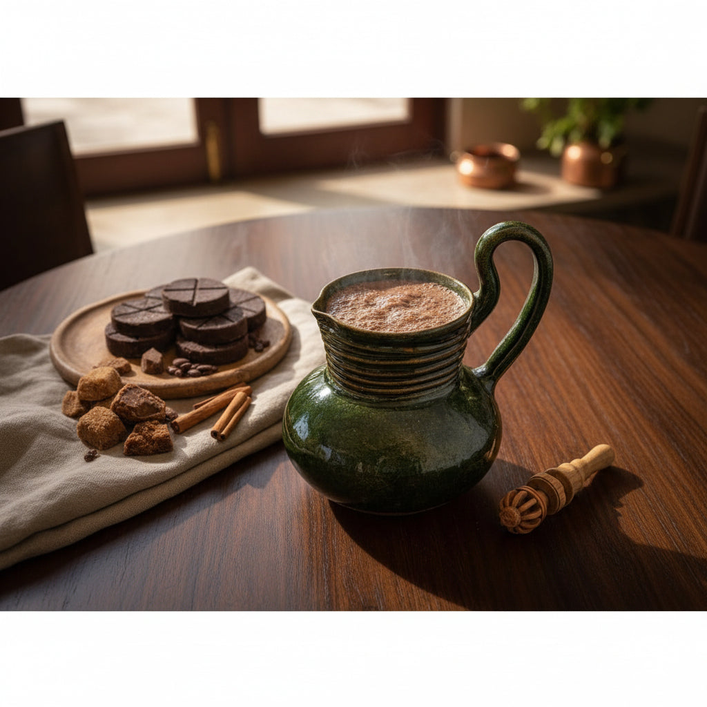 Jarra Chocolatera Barro Atzompa Oaxaca Vidriada 1 Litro 22cm