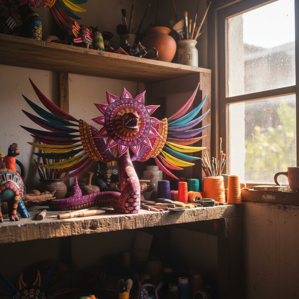 Alebrije Quetzalcóatl Serpiente Emplumada 34cm