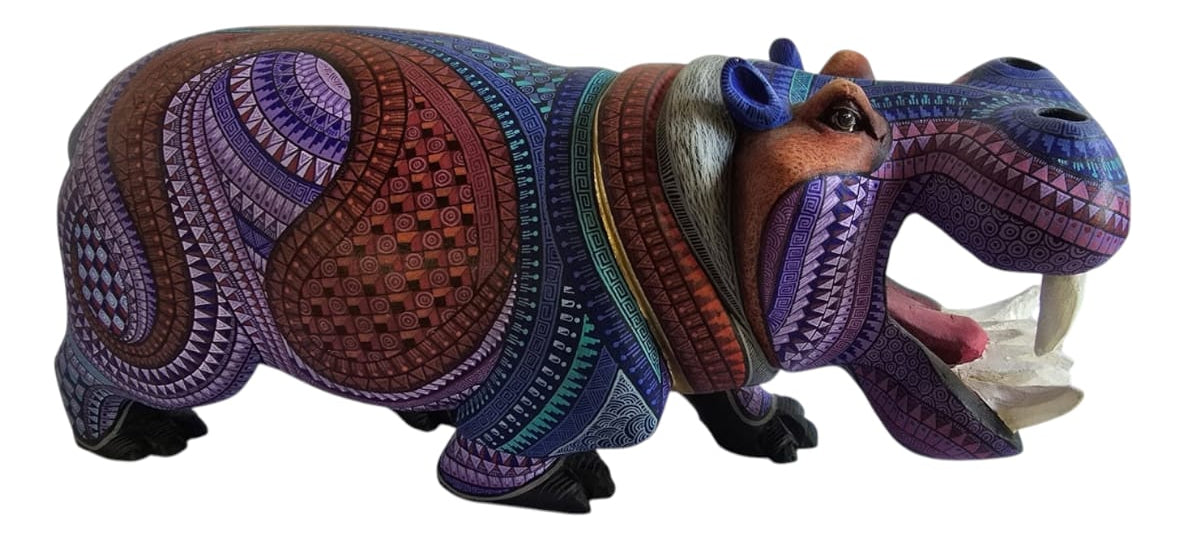Alebrije Hipopotamo Oaxaca Multicolor 37cm