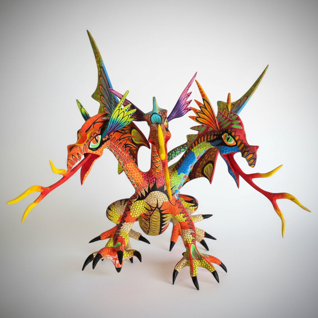 Dragon 3 Cabezas Alebrije Oaxaca Grande 31cm