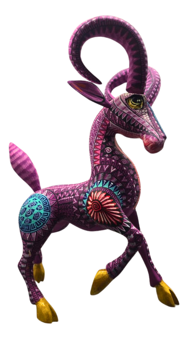 Alebrije Carnero Oaxaca Blanco Y Negro 28cm
