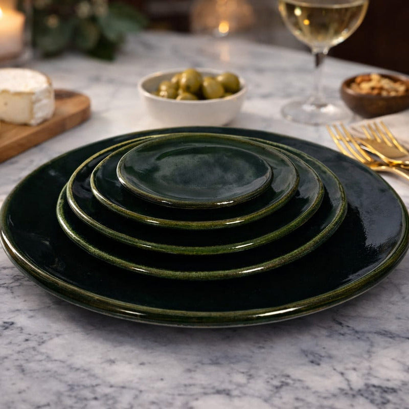 Set 5 Platos Barro Atzompa Oaxaca Vajilla Artesanal Completa