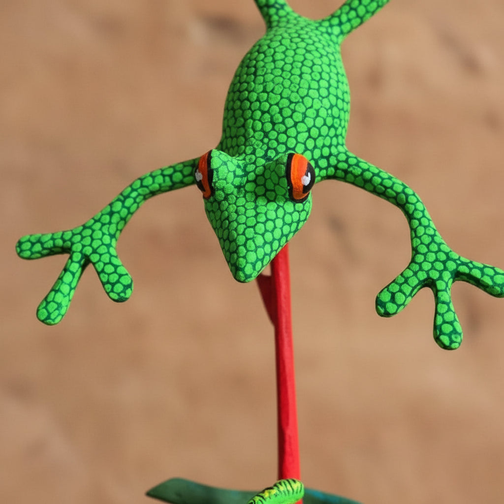 Rana Alebrije De Oaxaca Pintado A Mano 26 Cm