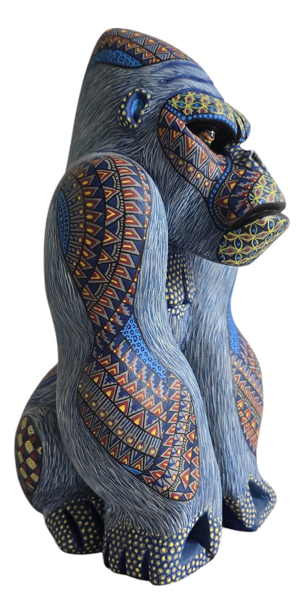 Gorila Alebrije De Oaxaca Pintado A Mano 24 Cm