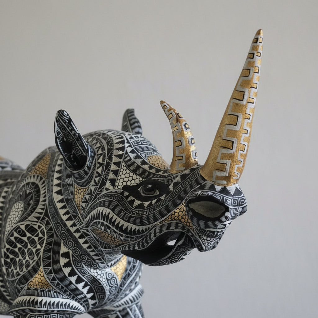Rinoceronte Alebrije Oaxaca Gran Formato 40 Cm