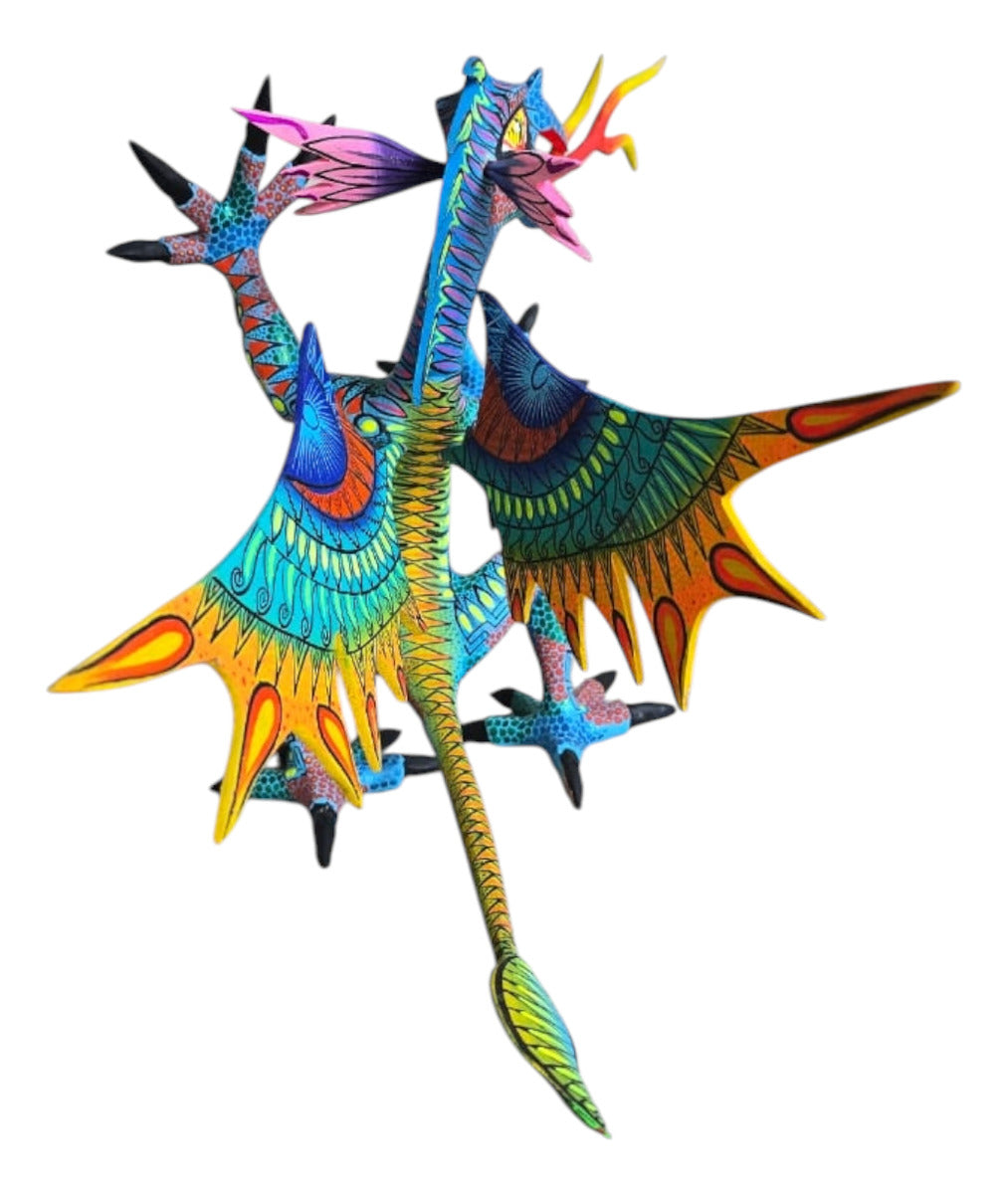 Dragon Alebrije De Oaxaca Pintado A Mano 25 Cm