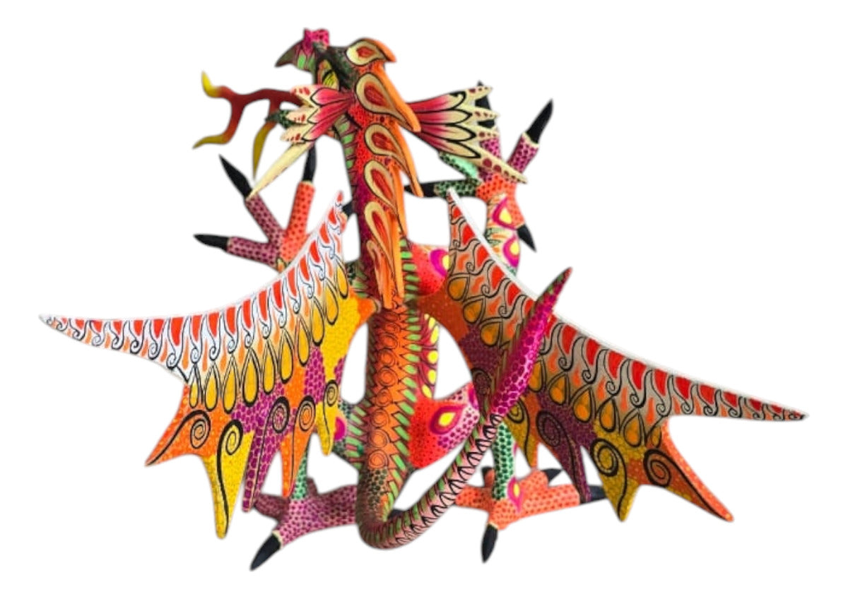 Dragon Alebrije De Oaxaca Pintado A Mano 25 Cm
