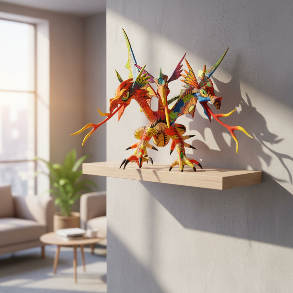 Dragon 3 Cabezas Alebrije Oaxaca Grande 31cm