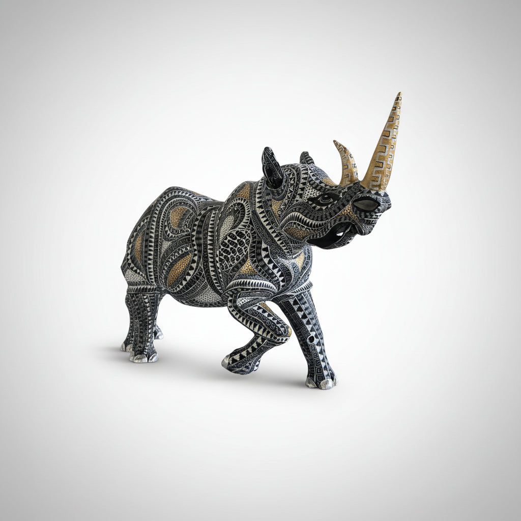 Rinoceronte Alebrije Oaxaca Gran Formato 40 Cm